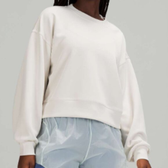 lululemon athletica Jackets & Blazers - (6304) LULULEMON Perfectly Oversized Cropped Crew *Softstreme™ White Opal Sz 6